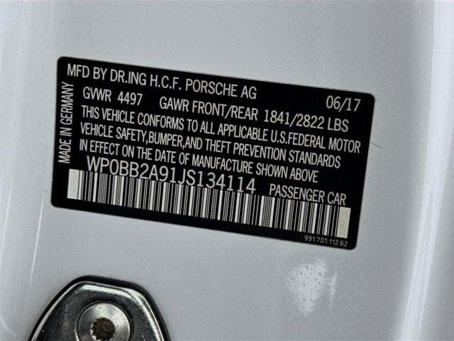 2018 Porsche 911 Targa 4 GTS