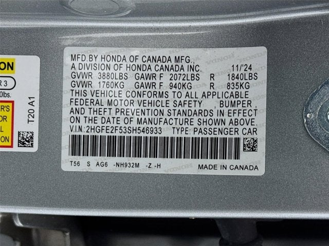 2025 Honda Civic Sport