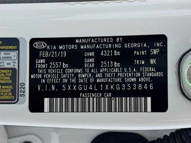 2019 Kia Optima EX