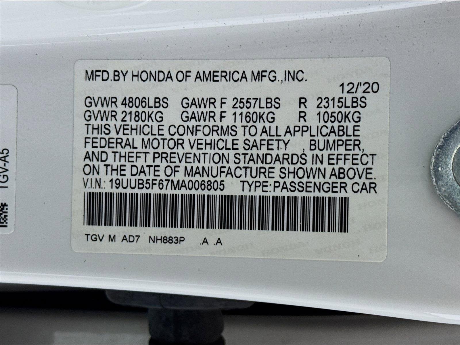 2021 Acura TLX w/Advance Package