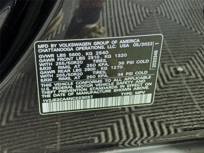 2022 Volkswagen Atlas Cross Sport 3.6L V6 SE w/Technology