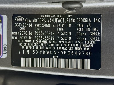 2015 Kia SORENTO limited