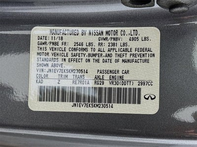 2019 INFINITI Q60 3.0t LUXE