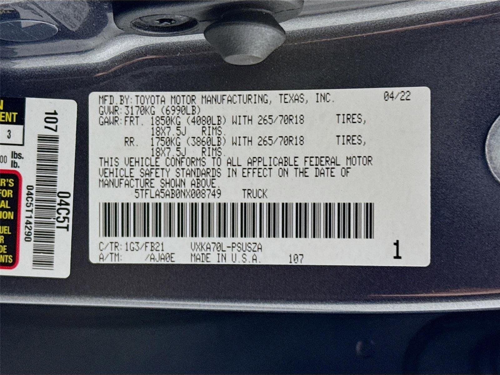 2022 Toyota Tundra 2WD SR5