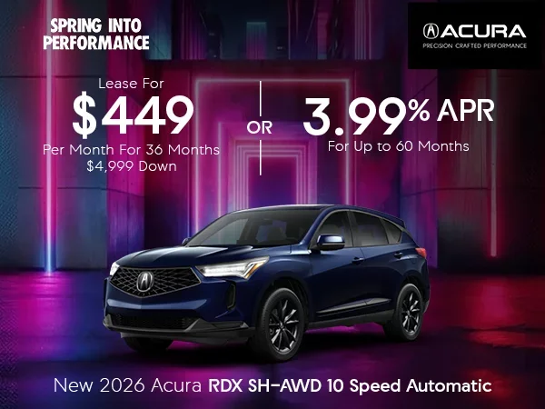 New 2026 Acura RDX SH-AWD 10 Speed Auto Lease or APR Offer
