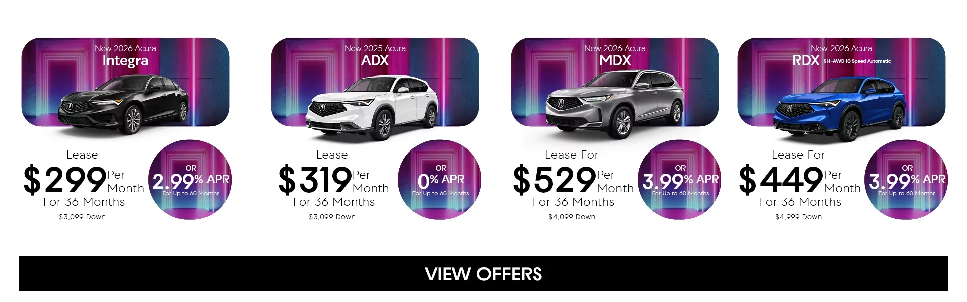 Lineup of New Acura Models