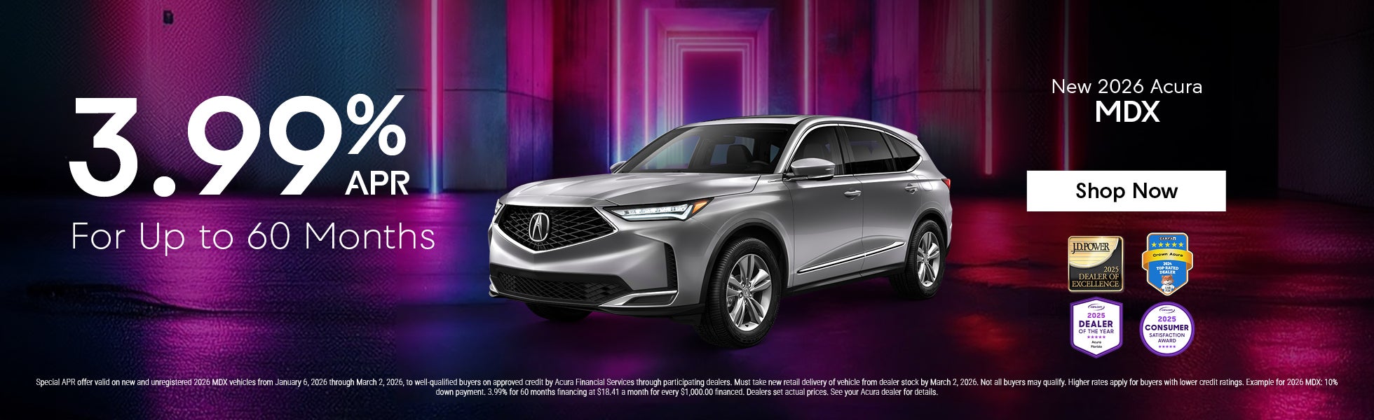 2026 MDX 3.99% APR