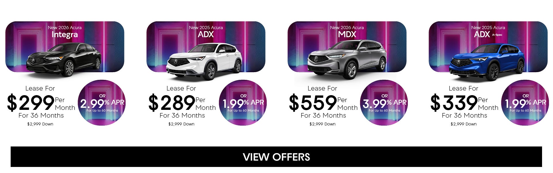 Acura Integra, ADX, MDX, ADX